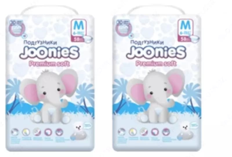 Набор 2 х Joonies Подгузники размер M (6-11 кг) 58 шт. — 2