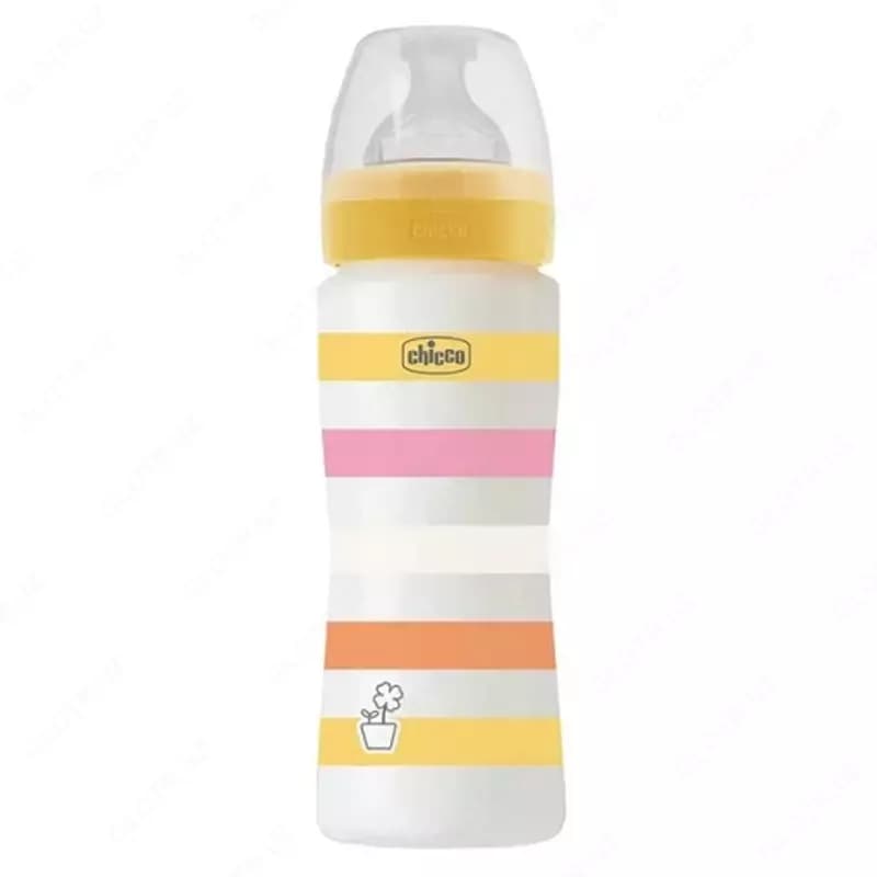 Бутылочка для кормления Well-Being Plastic Feeding Bottle 330ml FASTFLOW SIL, YELLOW, арт.CH28637-11 — 1