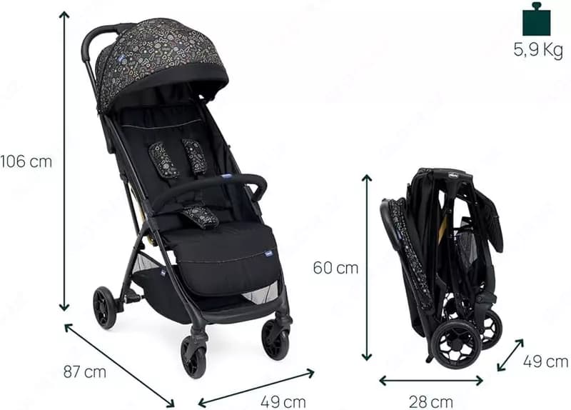 Коляска CHICCO GLEE PLAYFUL BLACK — 2