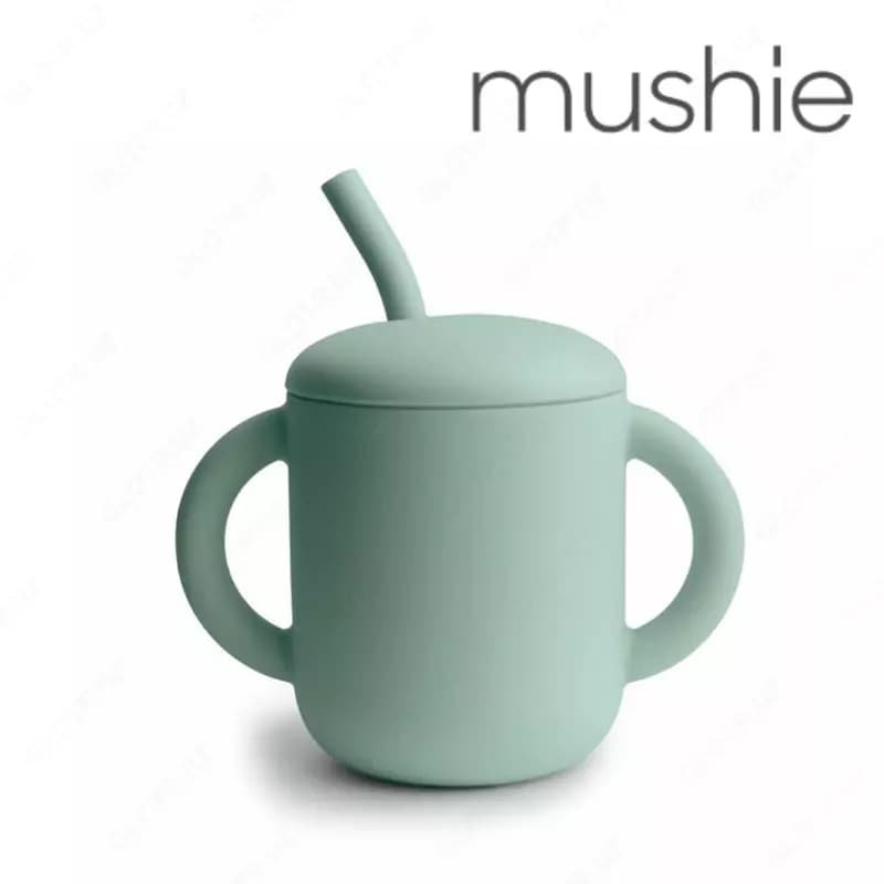 Mushie поильник. Мини кружка + трубочка Natural, 175 мл — 1