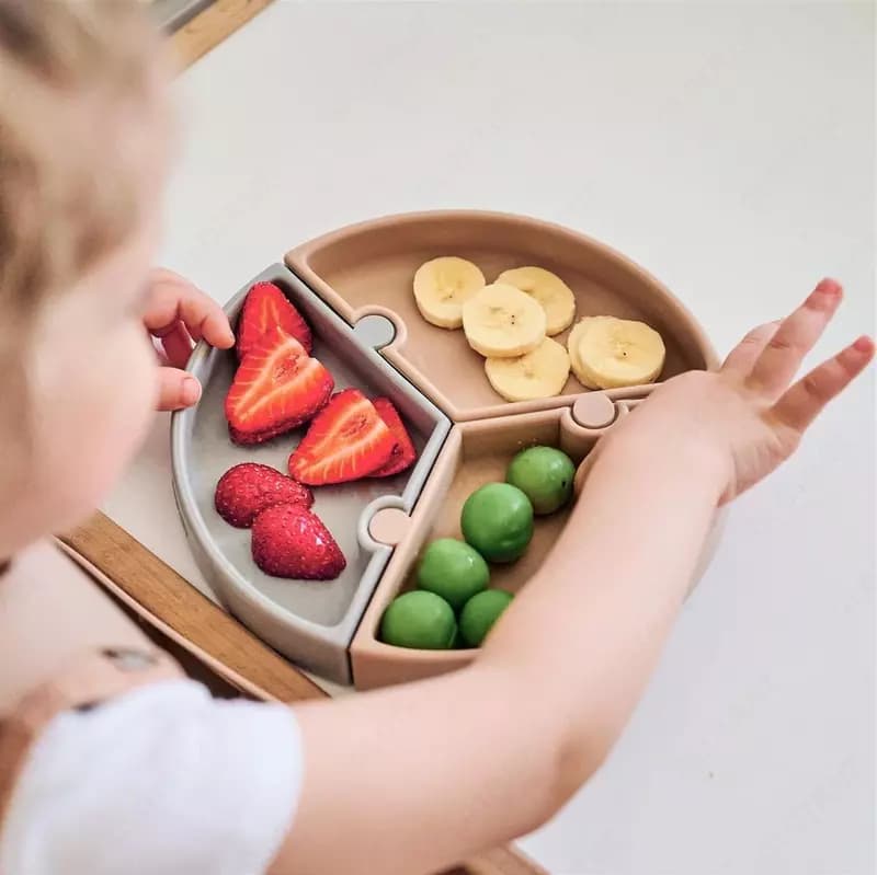 🍽 Нескользящая тарелка с отделениями Minikoioi Puzzle — 5