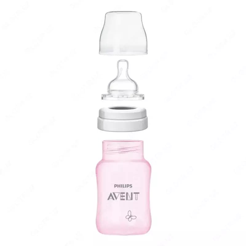 Бутылочка Philips Avent Natural , 260ml, 120ml, Розовые — 4