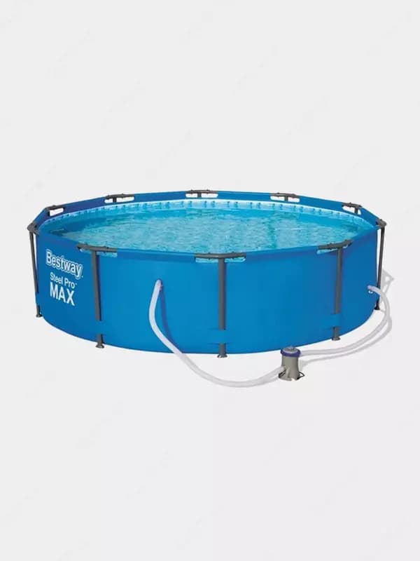 Сборный бассейн (круглый) с аксессуарами ”Bestway” Steel Pro MAX 56984, каркасный, d 305 х 100 см (Синий) — 2