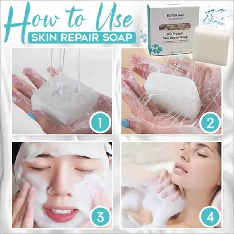Фиброиновое мыло из козьего молока Befuman Silk Protein Skin Repair — 5