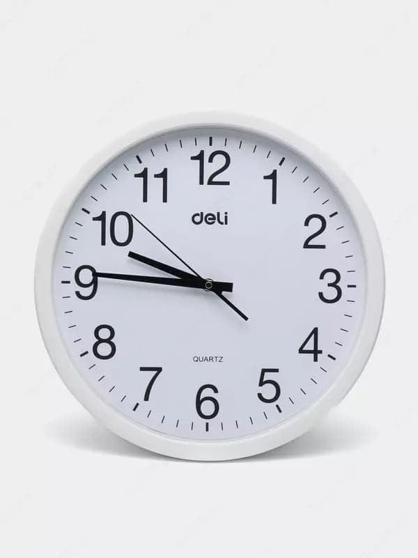 Часы настенные круглые (белый) диаметр 36,5, Deli 9006 — 1