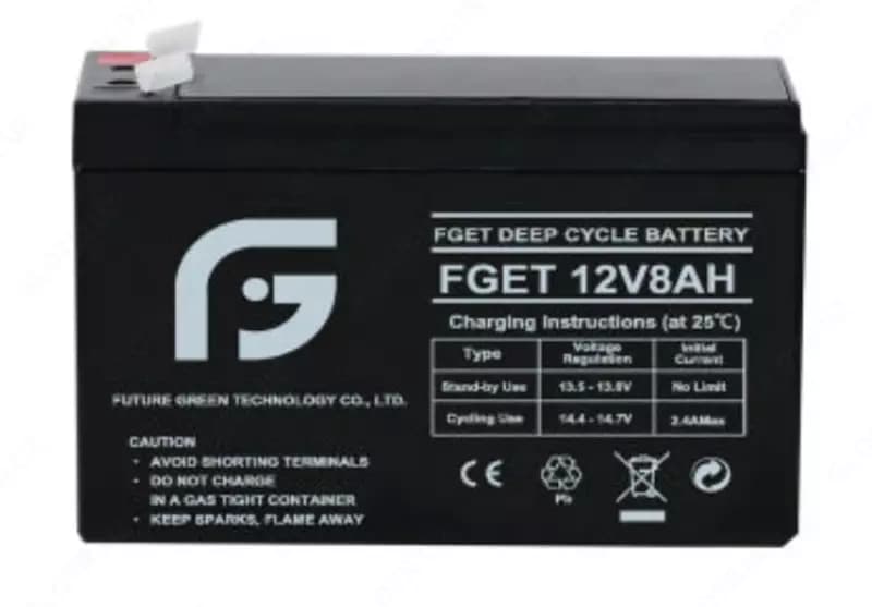 Аккумулятор FGET-12v 8AH (Свинцово-кислотный) Черный — 1