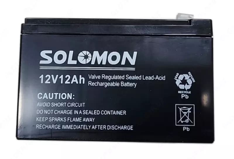 Гелевый Аккумулятор Solomon -12v12AH (Свинцово-кислотный) Черный — 1