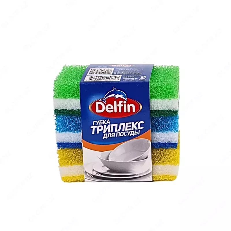 Универсальные губки (трехслойные) ”Delfin” Triplex, 95х65 мм, 3 шт. (Код - 367) Ассортимент — 1