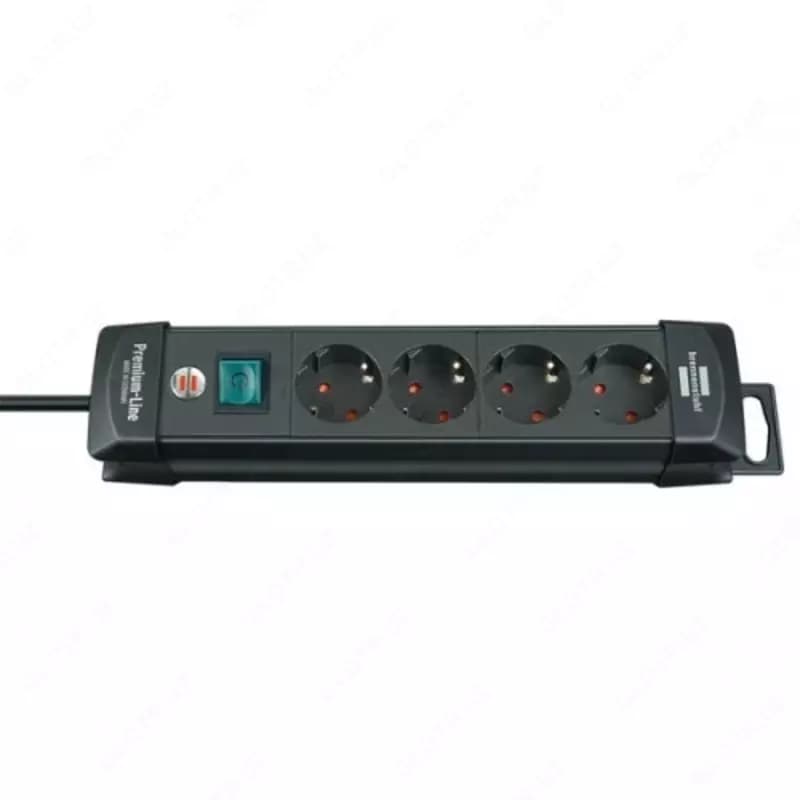 Удлинитель 4 розетки, кабель 1.8 м, тип кабеля Н05VV-F 3G 1.5, черный — 1