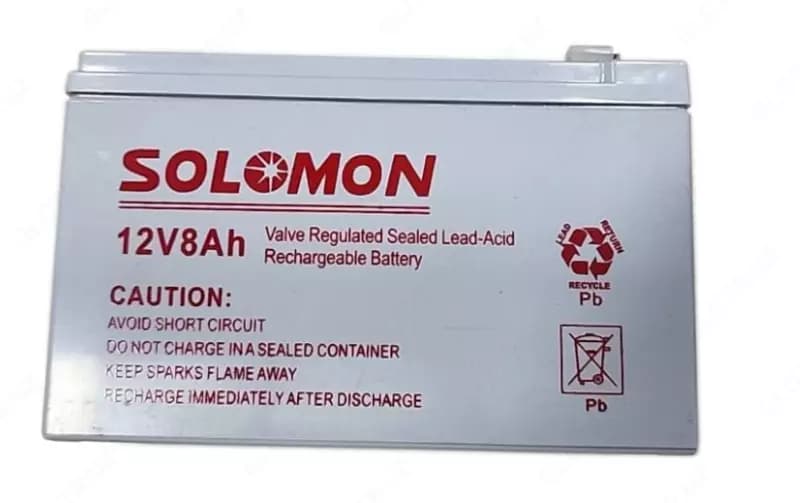 Гелевый Аккумулятор Solomon - 12v 8AH (Свинцово-кислотный) Белый — 1