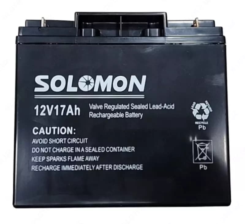 Гелевый Аккумулятор Solomon -12v17AH (Свинцово-кислотный) Черный — 1
