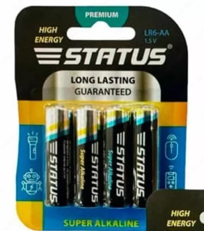 Упаковка батареек ”Status” тип AА LR6, 1.5V, 4 шт, блистер (Код - 340) — 1