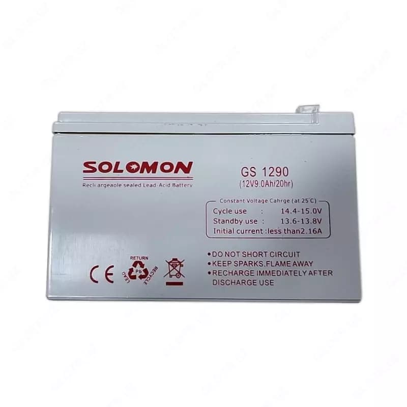 Гелевый Аккумулятор Solomon GS1290 -12v 9AH (Свинцово-кислотный) Белый — 2
