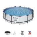 Сборный бассейн (круглый) с аксессуарами ”Bestway” Steel Pro МАX 56488, каркасный, d 457 х 107 см (Серый/белый)