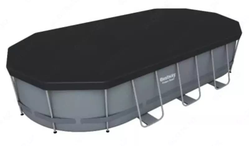 Сборный бассейн (овальный) с аксессуарами ”Bestway” Power Steel 56710, каркасный, 549 х 274 х 122 см (Серый) — 4