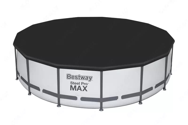 Сборный бассейн (круглый) с аксессуарами ”Bestway” Steel Pro МАX 56438, каркасный, d 457 х 122 см (Серый/белый) — 3