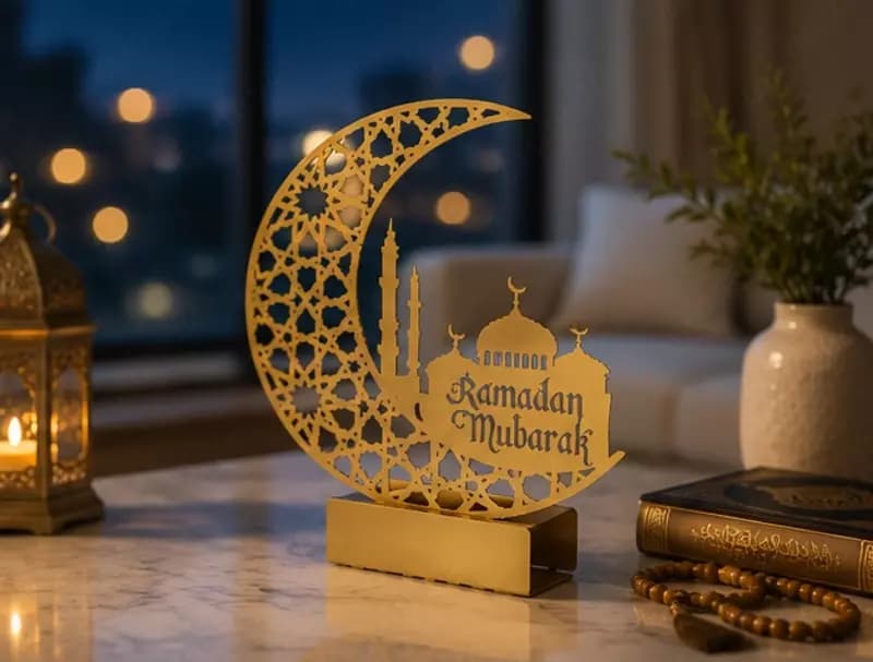 Декор «Ramadan Mubarak» — полумесяц с мечетью — 1