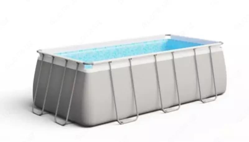 Сборный бассейн (прямоугольный) с аксессуарами ”Bestway” Power Steel 56442, каркасный, 404 х 201 х 100 см (Серый) — 2
