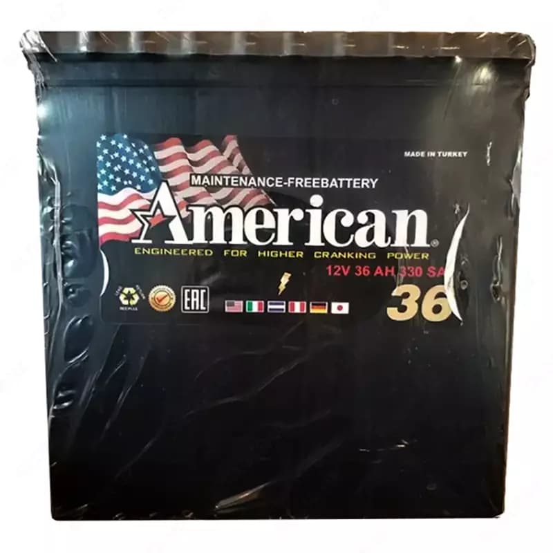 Аккумулятор для авто AMERICAN 12v36 (Турция) — 2