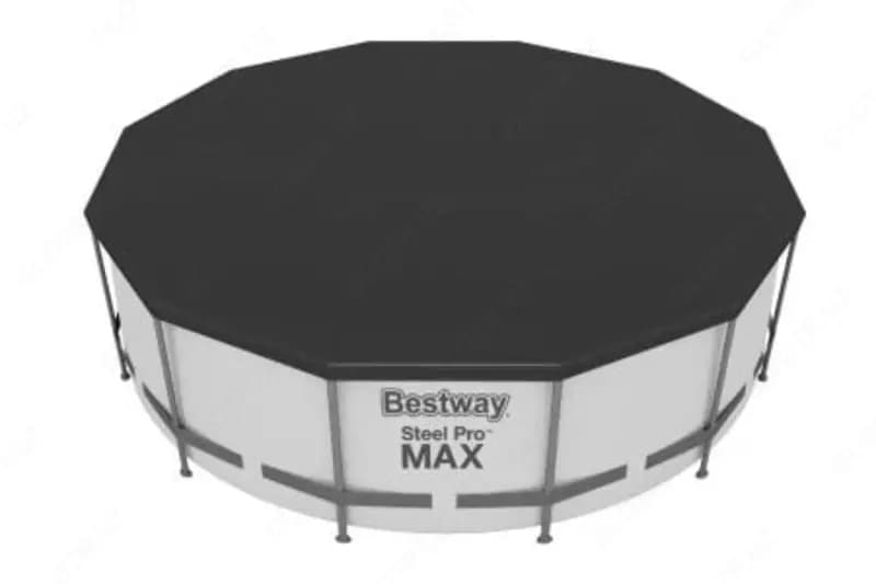 Сборный бассейн (круглый) с аксессуарами ”Bestway” Steel Pro МАX 56420, каркасный, d 366 х 122 см (Серый/белый) — 3