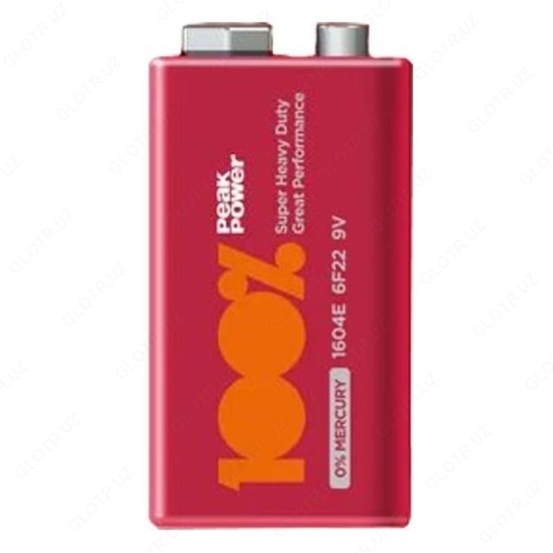 Батарейка PEAK POWER Zinc Carbon 9V (6F22) 1*BL — 1