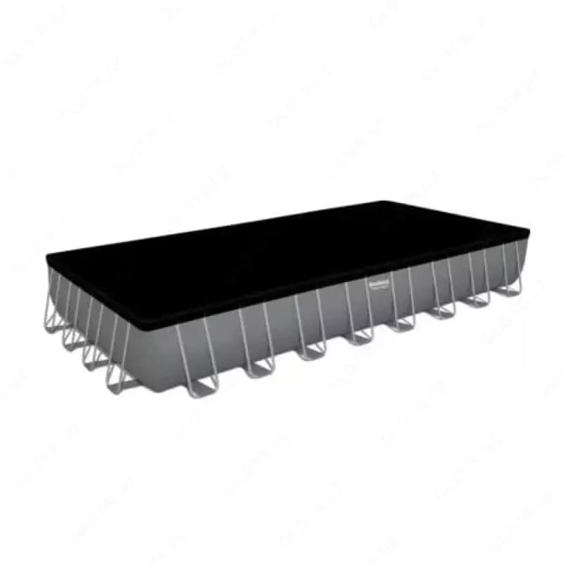 Сборный бассейн (прямоугольный) с аксессуарами ”Bestway” Power Steel 56623, каркасный, 956 х 488 х 132 см (Серый) — 2