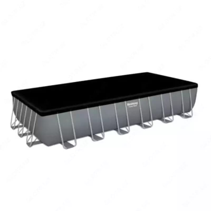 Сборный бассейн (прямоугольный) с аксессуарами ”Bestway” Power Steel 56475 BW, каркасный, 732 х 366 х 132 см (Серый) — 2