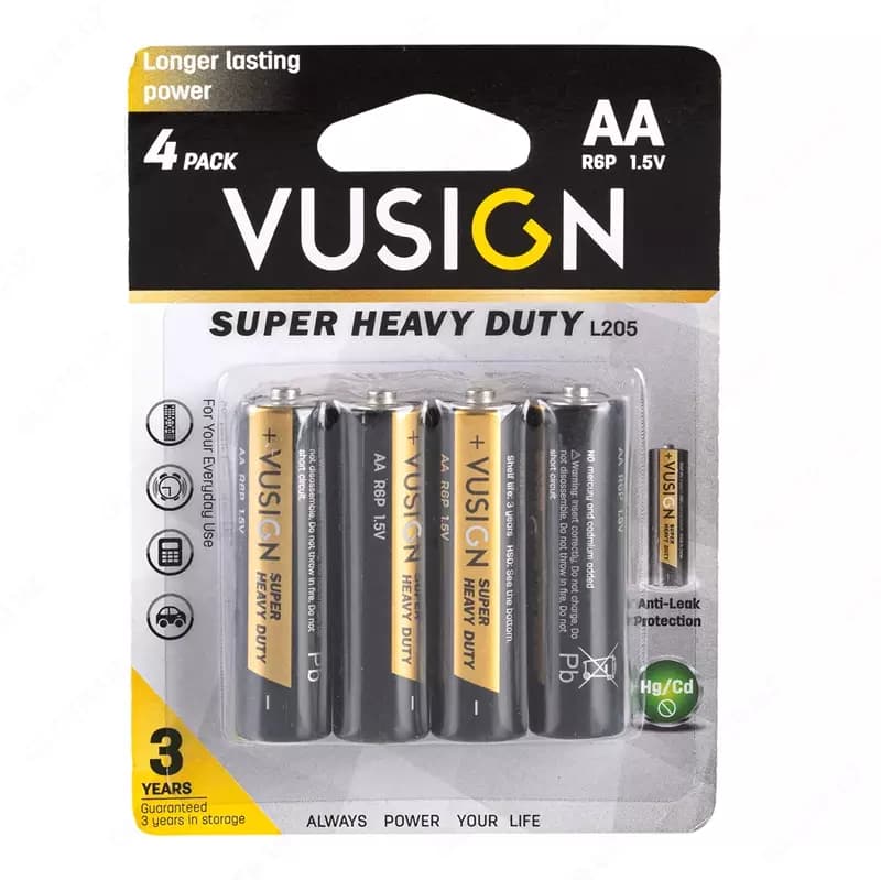 Батарейки AА R6P 1.5V 4шт EL205 Deli (блистер) — 1
