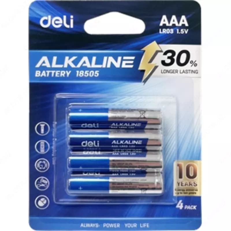 Батарейки AАА LR03 1.5V 4шт 18505 Deli (блистер) — 1