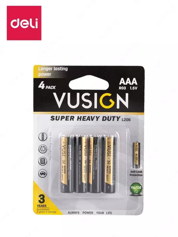 Батарейки AАА R03 1.5V 4шт EL206 Deli (блистер) — 2
