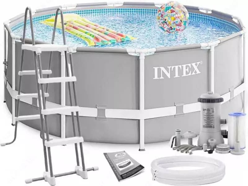 INTEX 26718 — Каркасный круглый бассейн 366×122 см с фильтром и лестницей — 1
