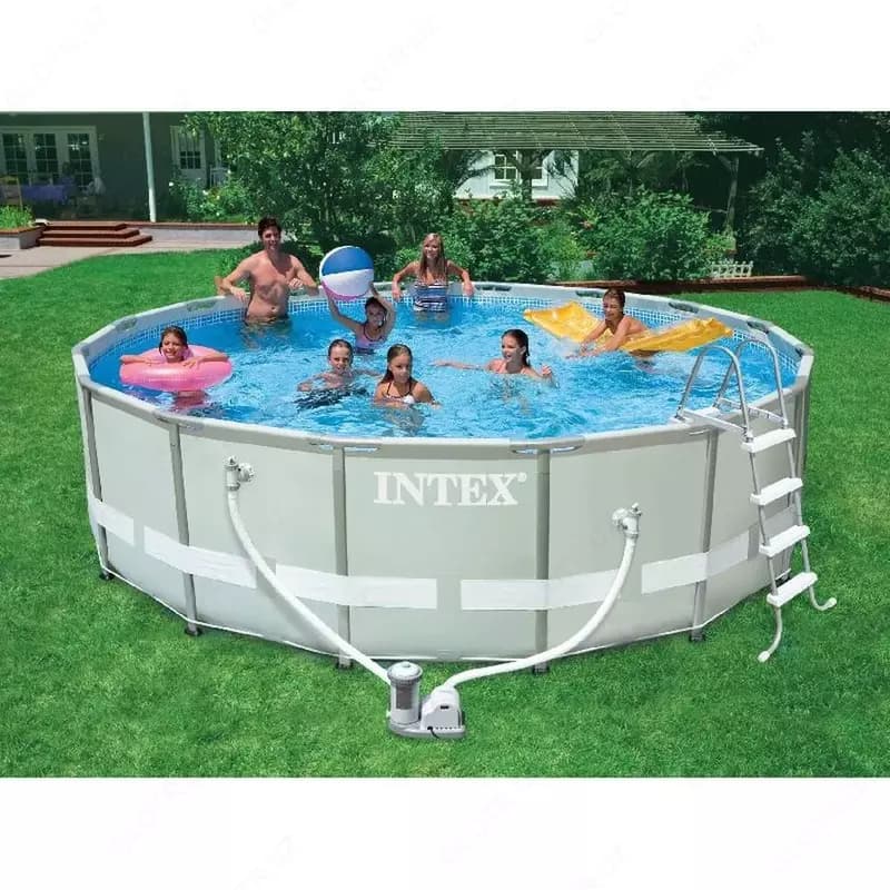 INTEX 26718 — Каркасный круглый бассейн 366×122 см с фильтром и лестницей — 2