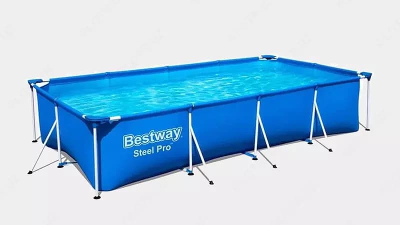 Сборный бассейн (прямоугольный) ”Bestway” Steel Pro 561МА, каркасный, 450 х 220 х 84 см (Голубой/белый) — 1