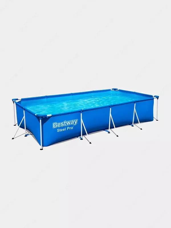 Сборный бассейн (прямоугольный) ”Bestway” Steel Pro 561МА, каркасный, 450 х 220 х 84 см (Голубой/белый) — 2