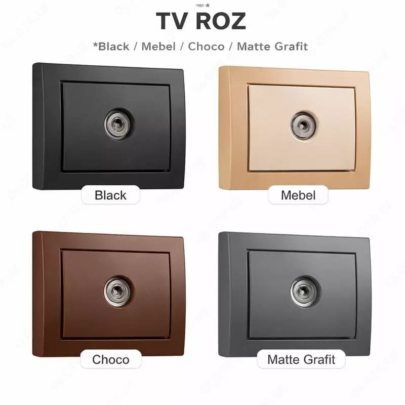 TV розетки — Black / Mebel / Choco / Matte Grafit — 1