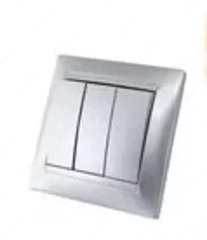 Выключатель (трехклавишный) ”Dusel” Rich, 10А, 210-250 В (Silver) — 1