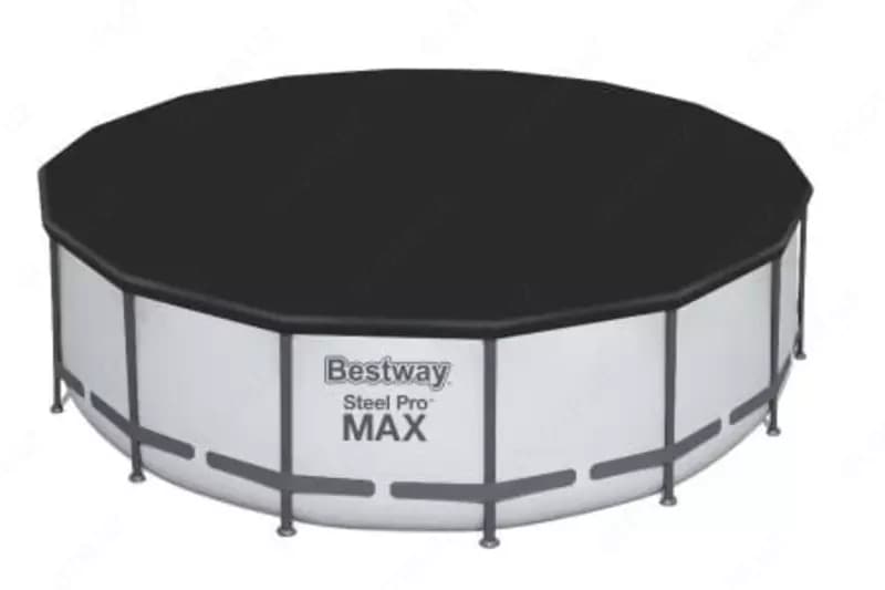 Сборный бассейн (круглый) с аксессуарами ”Bestway” Steel Pro МАX 5612Z, каркасный, d 488 х 122 см (Серый/белый) — 2