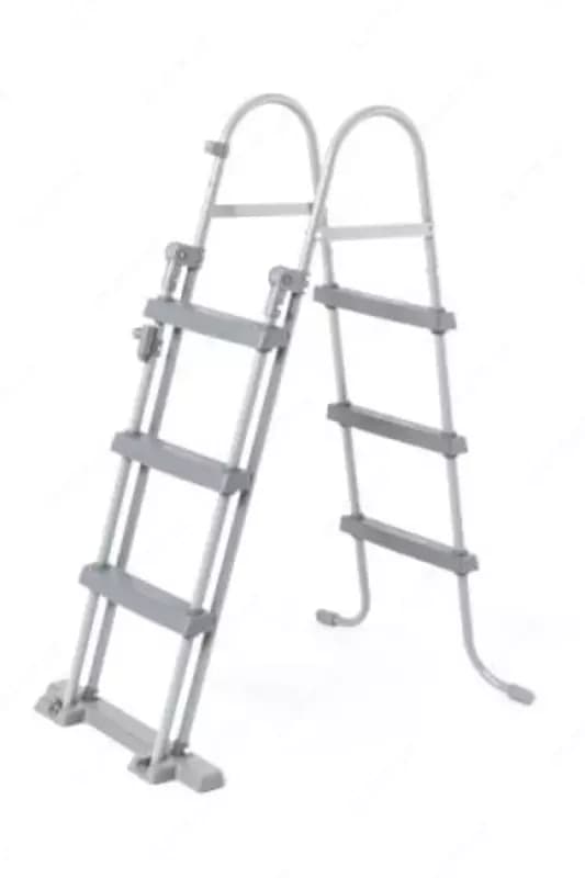 Сборный бассейн (круглый) с аксессуарами ”Bestway” Steel Pro МАX 5612Z, каркасный, d 488 х 122 см (Серый/белый) — 5