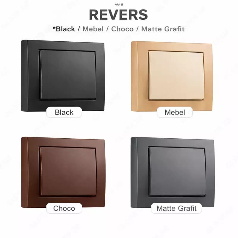 REVERS выключатель — Black / Mebel / Choco / Matte Grafit — 1