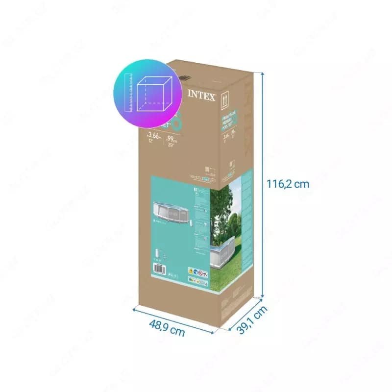 INTEX 26716 — Каркасный круглый бассейн 366×99 см с фильтр-насосом — 3