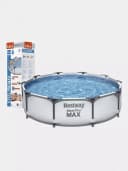 Сборный бассейн (круглый) ”Bestway” Steel Pro МАX 56406, каркасный, d 305х76 см (Серый/белый)
