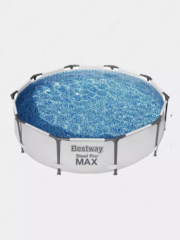 Сборный бассейн (круглый) ”Bestway” Steel Pro МАX 56406, каркасный, d 305х76 см (Серый/белый) — 3