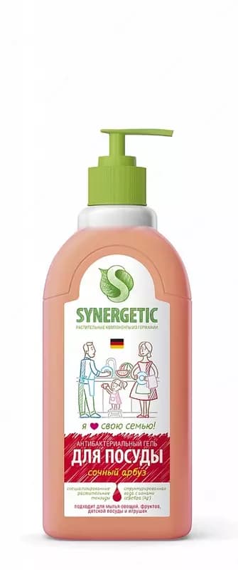 Средство для мытья посуды и детских игрушек Synergetic ”Арбуз” 103055, 0.5 л — 2