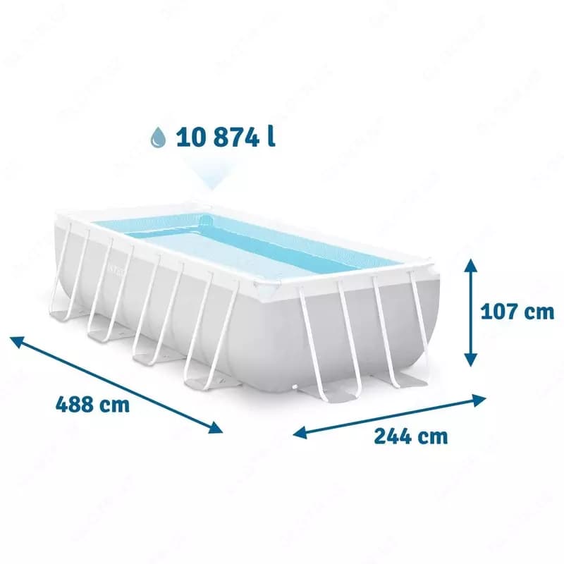 INTEX 26792 Prism Frame Прямоугольный Бассейн 488×244×107 см — 2