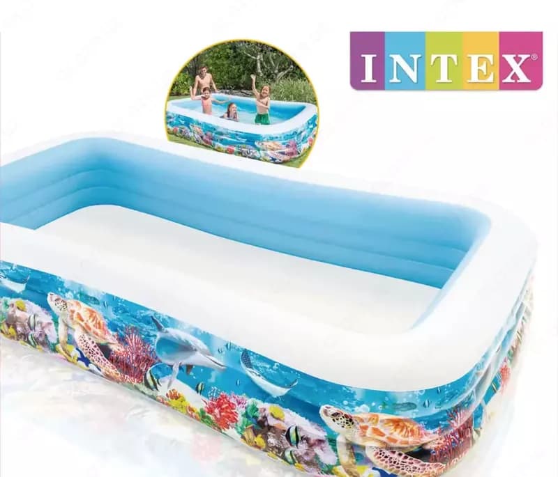 Бассейн надувной (прямоугольный) ”INTEX” Морская жизнь, 305х183х56 см (Арт.- 58485) — 1