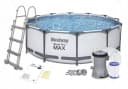 Сборный бассейн (круглый) с аксессуарами ”Bestway” Steel Pro МАX 56418, каркасный, d 366 х 100 см (Серый/белый)