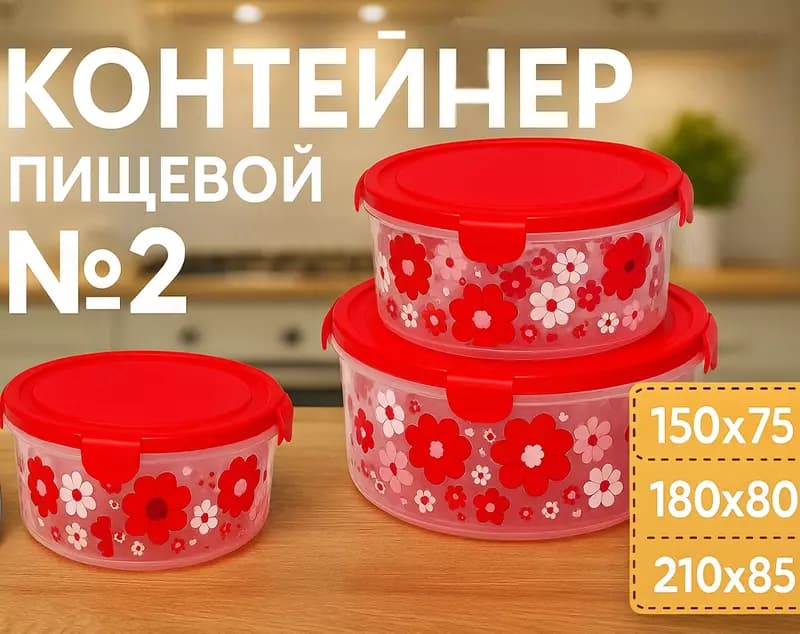 Контейнер пищевой №2, 3 шт — 1
