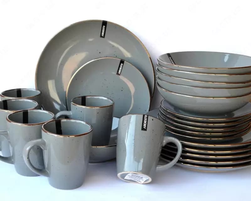 Комплект из 6 шт Тарелка десертная Ardesto Bagheria, 19 см, Grey, керамика — 3