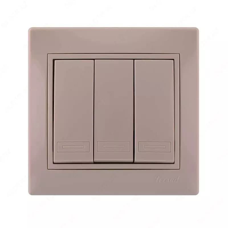 TRIO (3 выключателя) — Black / Mebel / Choco / Matte Grafit — 2