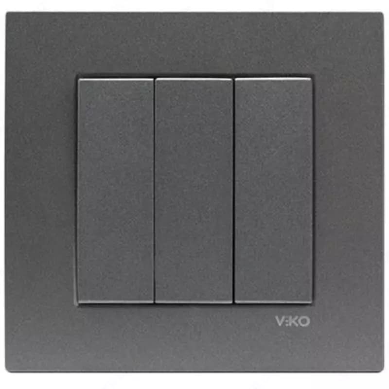 TRIO (3 выключателя) — Black / Mebel / Choco / Matte Grafit — 5